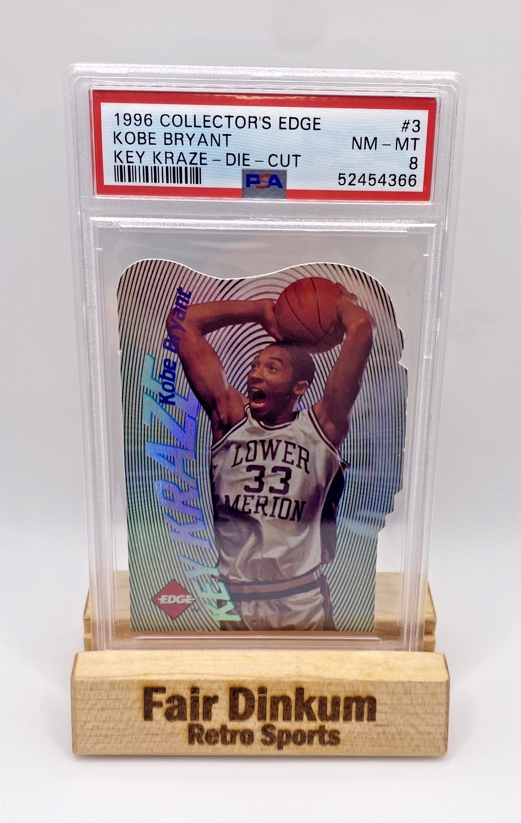 1996 COLLECTOR'S EDGE Kobe Bryant #3 Rookie KEY KRAZE DIE-CUT /3100 PSA 8