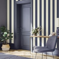 Regency Streifen Tapete Navy Weiß World of Wallpaper 1119 Klassisch 10M Rolle