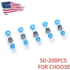 50-200X Solder Stick Seal Sleeve Heat Shrink Butt Wire Connector AWG 16-14BLUE