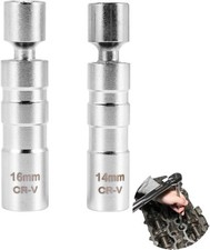 14mm 16mm Magnetic Swivel Spark Plug Sockets, Thin Wall 3/8 Inch Drive 12-Point