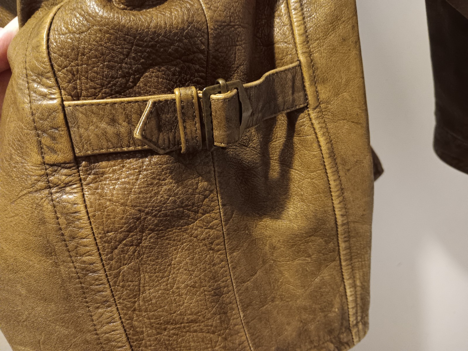 Robert Talbott Leather Jacket Large Moto Distress… - image 14