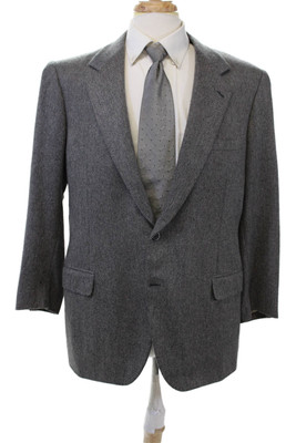 Brioni For Neiman Marcus Mens Wool Two Buttoned Suit Jacket Gray Size 44
