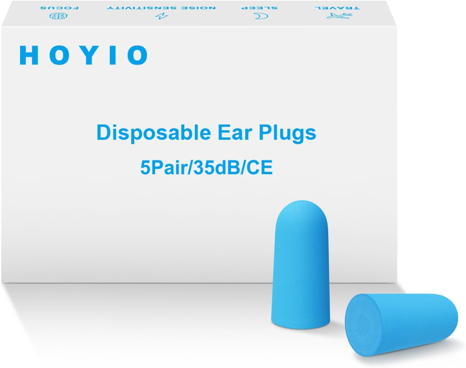 Foam Ear Plug for Sleeping,  5 Pair 35Db Soft Earplugs for Noise Cancelling Hear