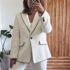 TALBOTS Contrast Stitch Classic Blazer. Size 10P