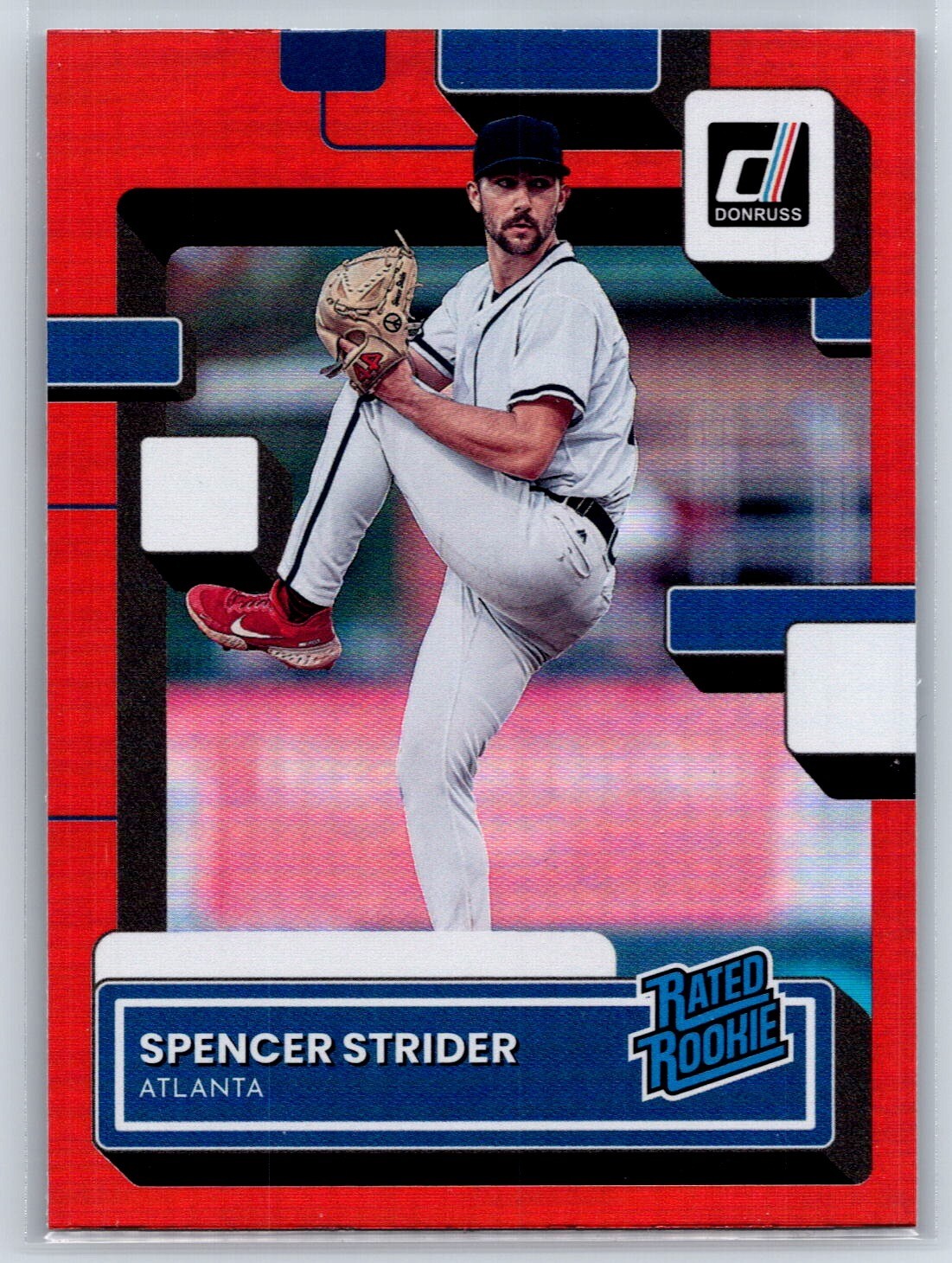 2022 Donruss Holo Red #76 Spencer Strider “Rated Rookie” Atlanta Braves