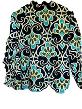 Reversible Jacket Alfred Dunner Light Quilted Women's Size 10 Navy/Turquoise NWT