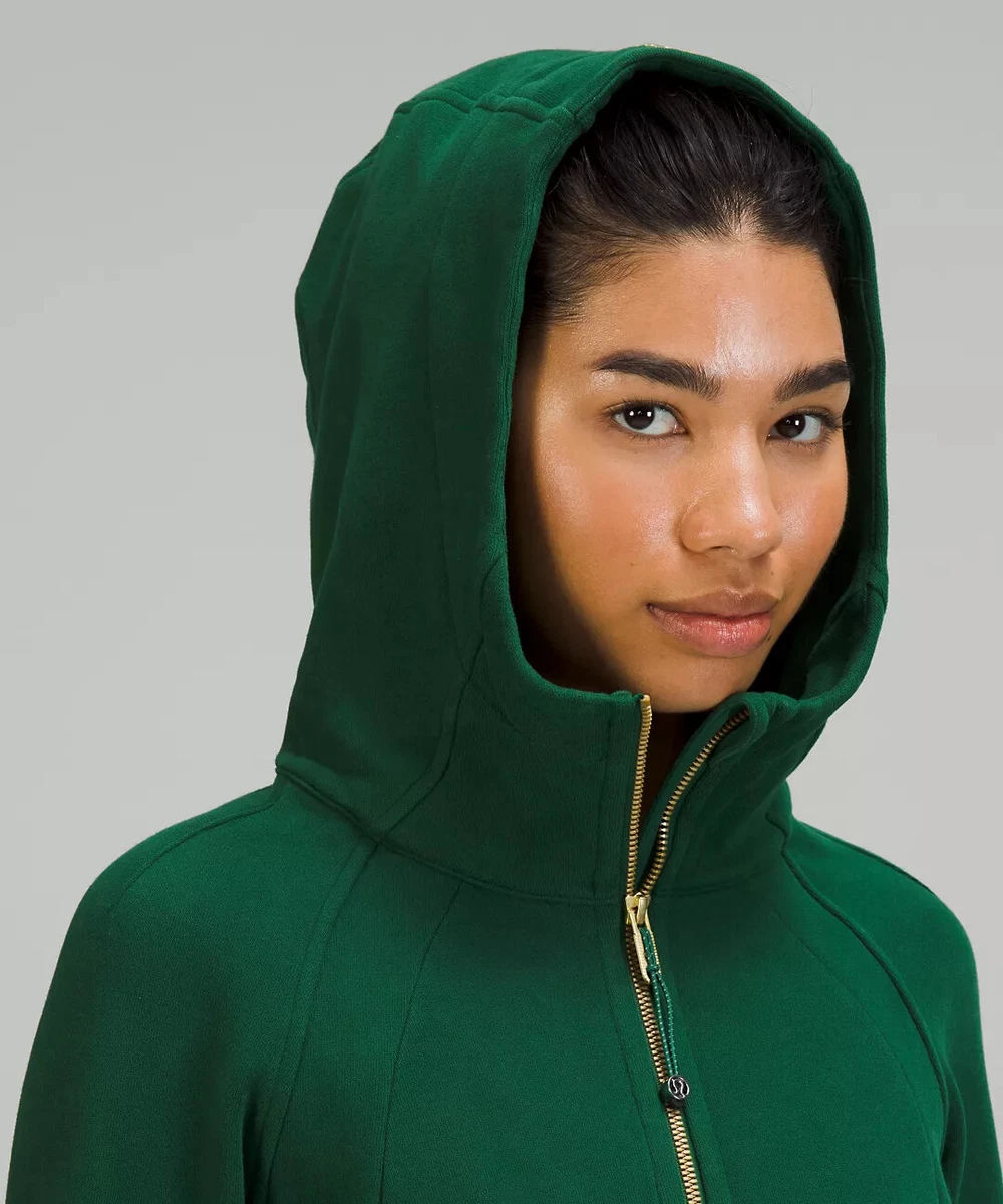 New Lululemon Scuba Full Zip Hoodie Everglades Green With Gold Zipper Size 4