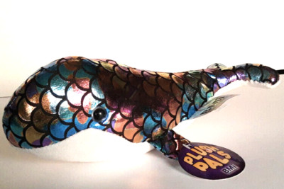 Plush Pal WHALE Stuffed Animal Toy NEW Colorful Scales of Purple, Aqua, Gold