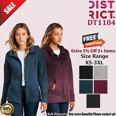 District Womens Long Sleeve Perfect Weight Fleece Drop Shoulder Hoodie  DT1104