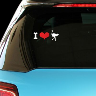 I LOVE OSTRICHES Animals Car Laptop Wall Sticker Decal