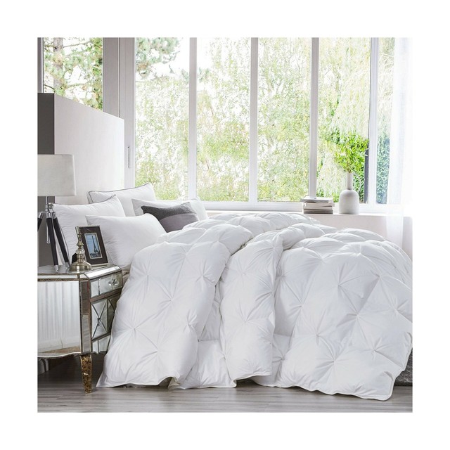 All Season Goose Down Comforter Egyptian Cotton Cover Queen Size Duvet
