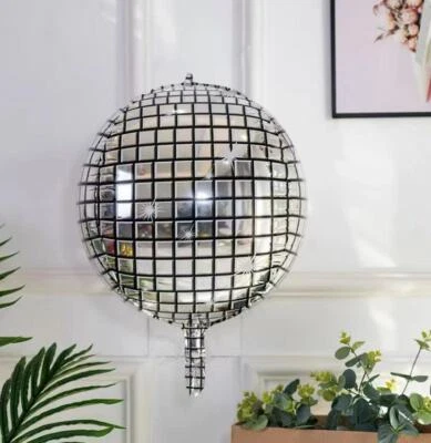 Disco Ball Balloon Dance Party Shiny Holographic Decoration Helium/Air 22"