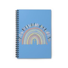 Faithful Rainbow Rule Lined Spiral Notebook in Light Blue