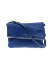 Vera Pelle Women Blue Leather Crossbody Bag One Size