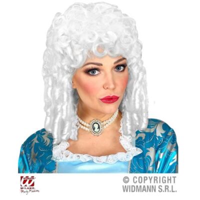 Milady weiss Stocklocken Barock Perücke - Widmann 