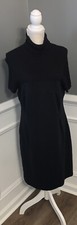 Michael Kors short sleeve stretch black turtleneck dress size 10