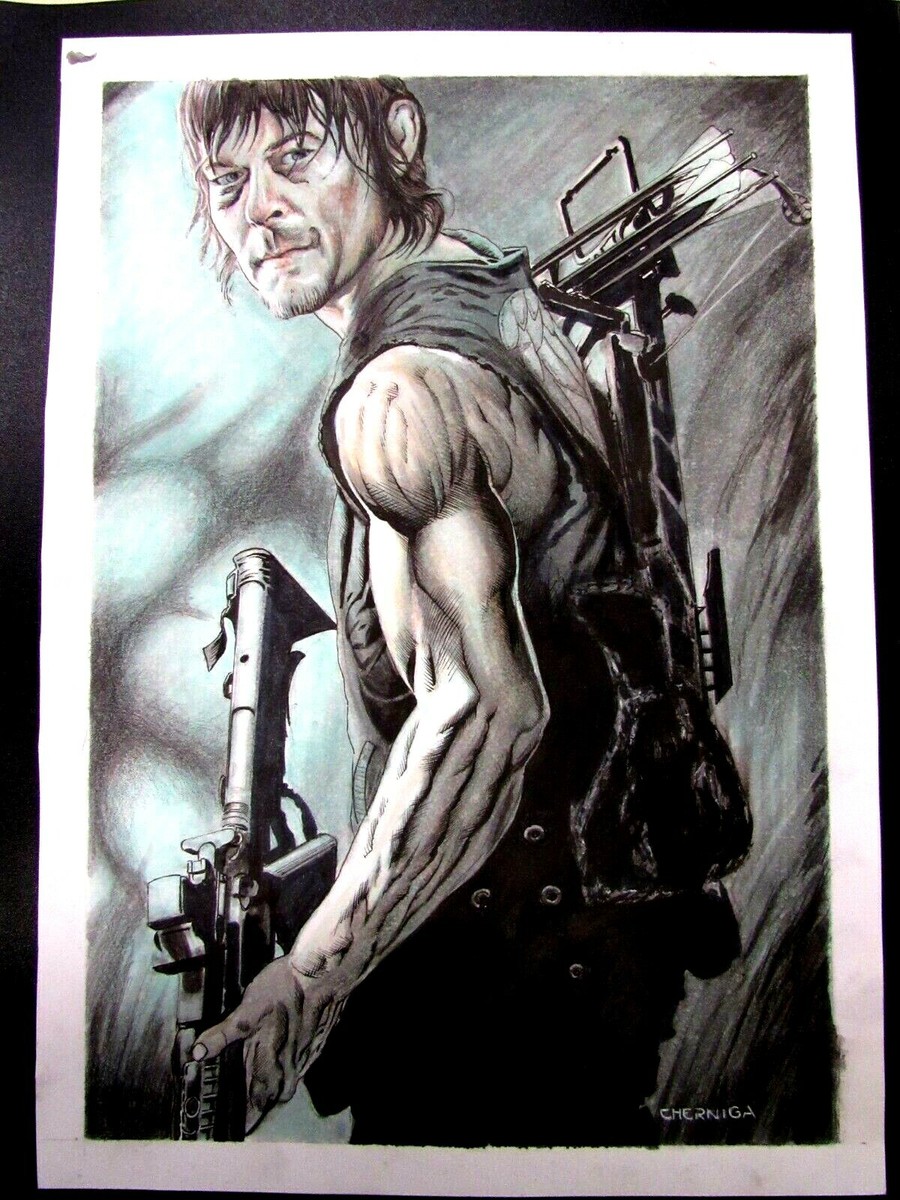 鉛筆画　The Walkng Dead-Darly Dixon Daryl Dixon Pencil Drawing - the Walking Dead Fine Art