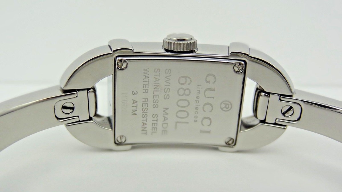 Gucci 6800L Series Diamond Encrusted Dial Silver Tone St  display picture 3