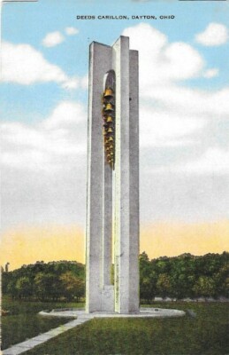 Vintage Ohio Chrome Postcard Dayton Deeds Carillon