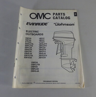 Teilekatalog OMC Evinrude / Johnson Electric Outboards Stand 10/1988