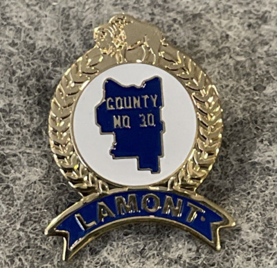 Vintage Lamont Alberta Bison County 30 Buffalo Enamel Canada Gold Tone Lapel Pin