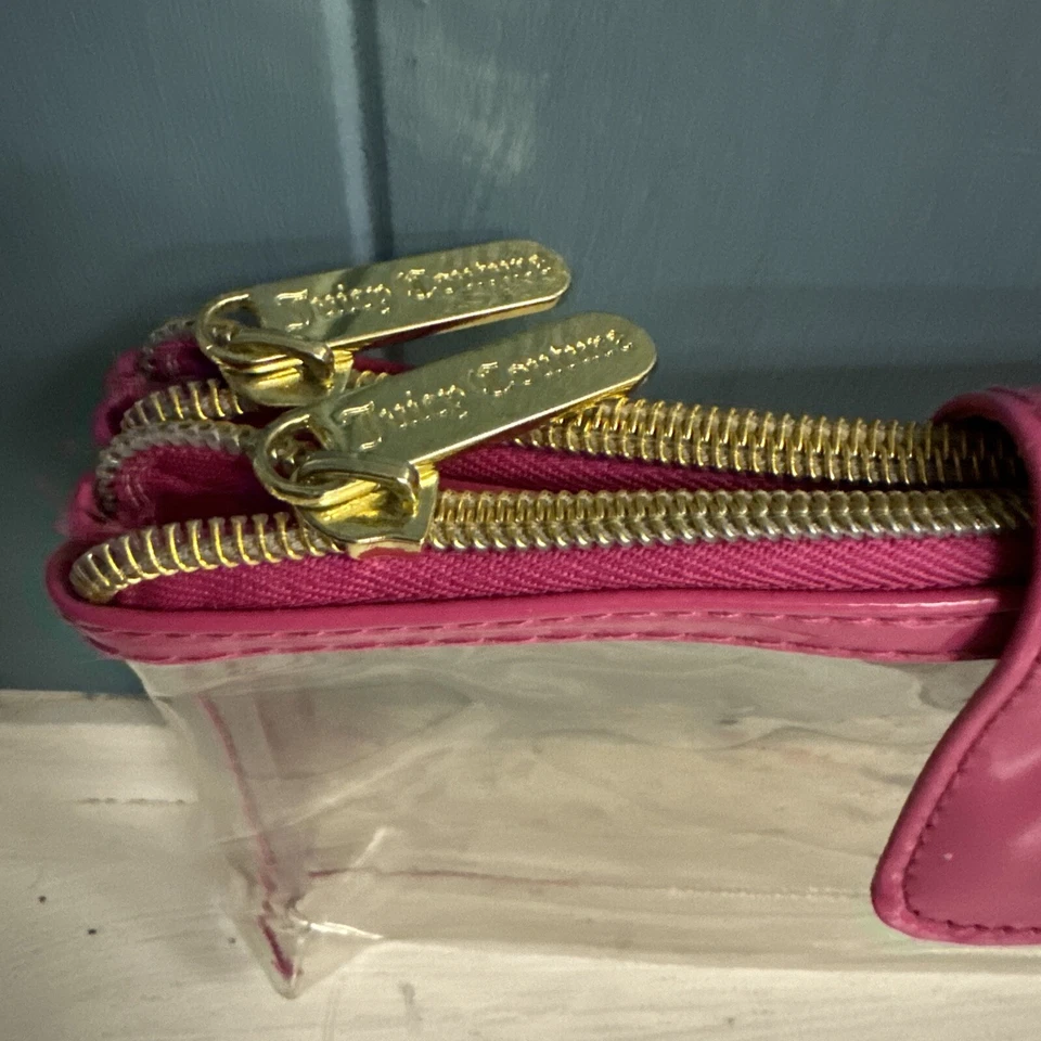 Vintage Juicy couture cosmetic clear bag 2 zipper compartments *read - Изображение 3 из 4