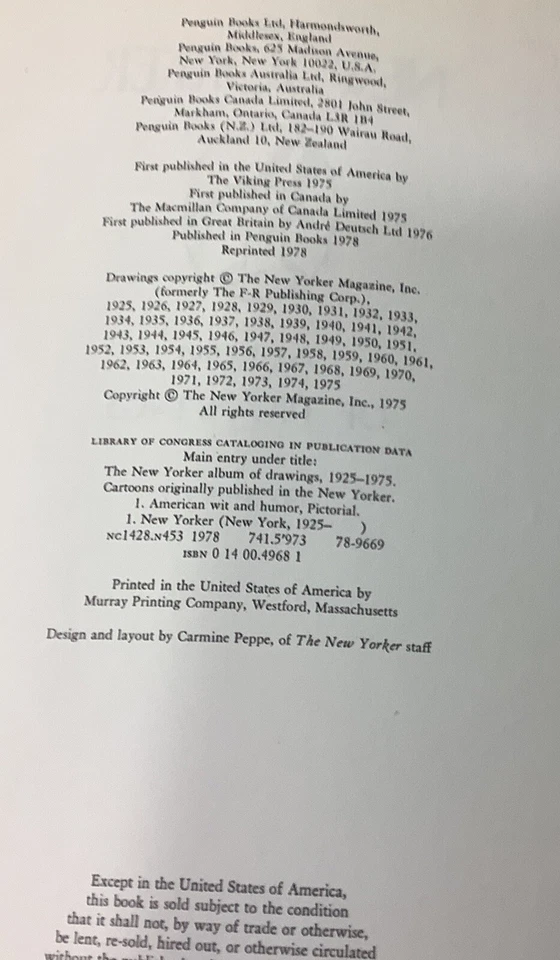 THE NEW YORKER ALBUM OF DRAWINGS 1925-1975 - 1975 - Art - Cartoons - Vintage Foto 3 de 4