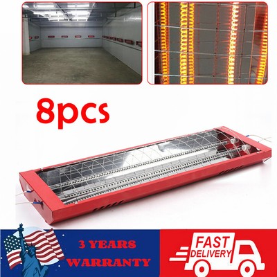 8*2KW Infrared Paint Heating Lamp Heater for Spray Baking Room Halogen 110V USA 
