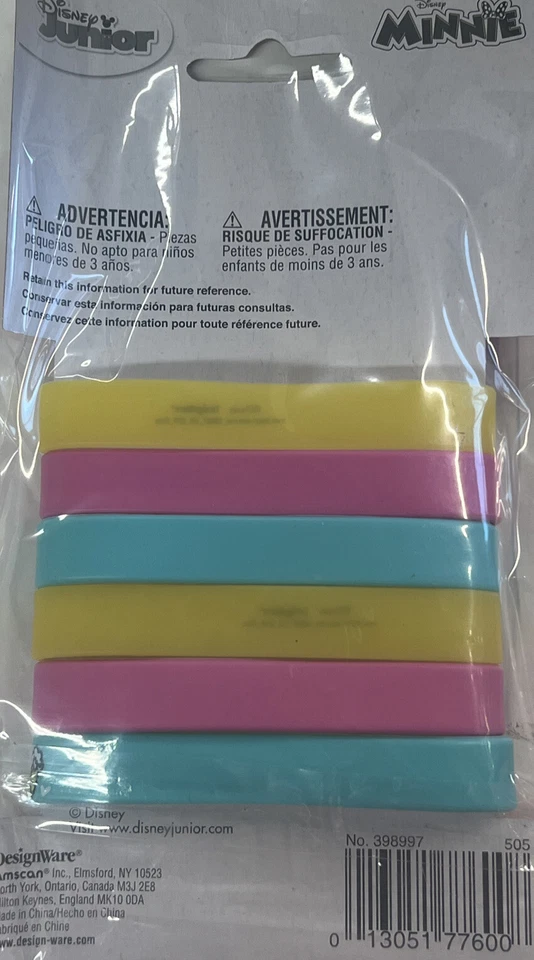 Pulseras de goma Minnie Mouse Happy Helpers Disney niños fiesta de cumpleaños favor Foto 2 de 2