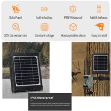 Alimentatore Pannello Solare 8000mAh Impermeabile per Caccia Sicurezza Gioco Telecamera