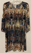 Paisley Grace Womens Brown Floral Bell Sleeved Medium Flowy Short Dress! A4610