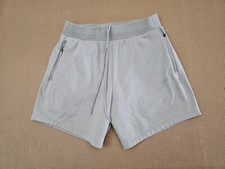 Adidas Essential French Terry Shorts Soft Beige/green Sz Small