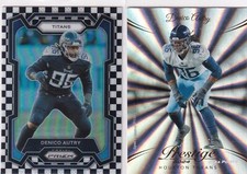 2023 Panini Prizm Black & White Checkerboard Prizm #283 Denico Autry + SUNBURST