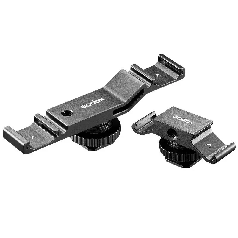 Godox dupla extensão de sapata fria/quente para câmera de telefone microfone de luz LED vlog - Imagem 2 de 4