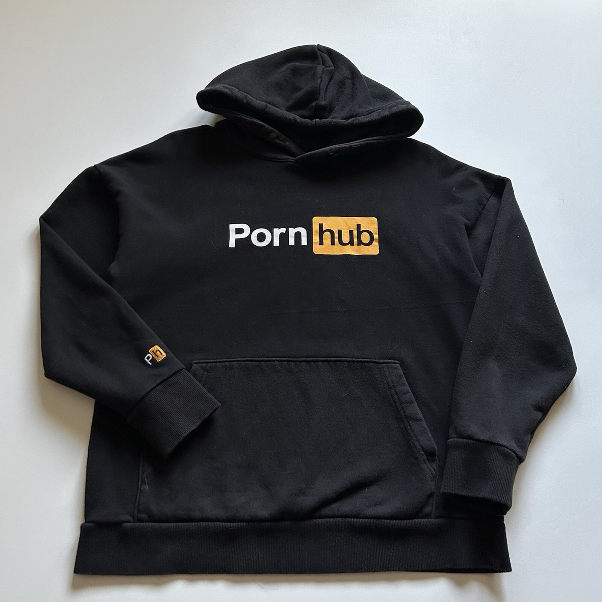 Vintage Pornhub Graphic Embroidered Pullover Hoodie Mens Medium Black Rare  | eBay