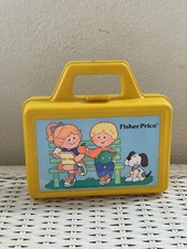 Vintage 1990 Pretend Fisher Price Lunchbox Yellow, Boy/girl/dog