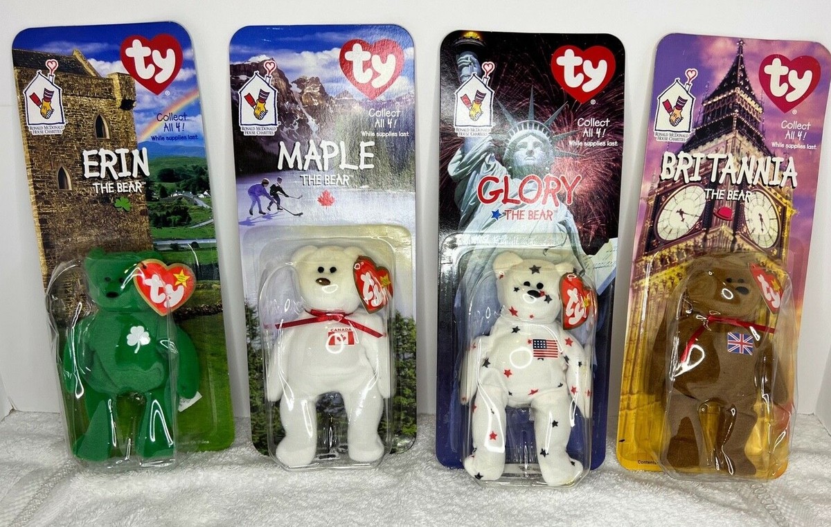 Ty Beanie Babies (Erin, Britannia, Glory, Maple) with Oak Brook