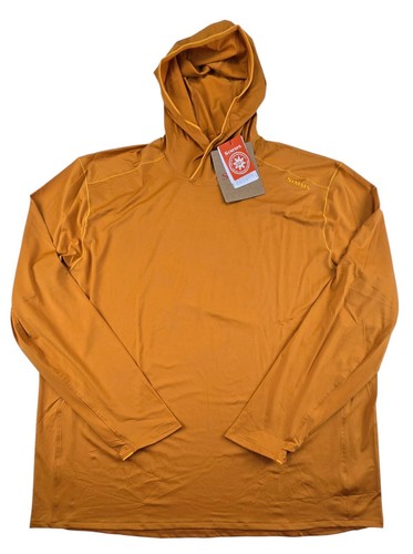 SIMMS Mens 2XL XXL HOODIE SOLARFLEX SUN GLOW ORANGE PERFORMANCE FISHING STRETCH - 第 1/10 張圖片