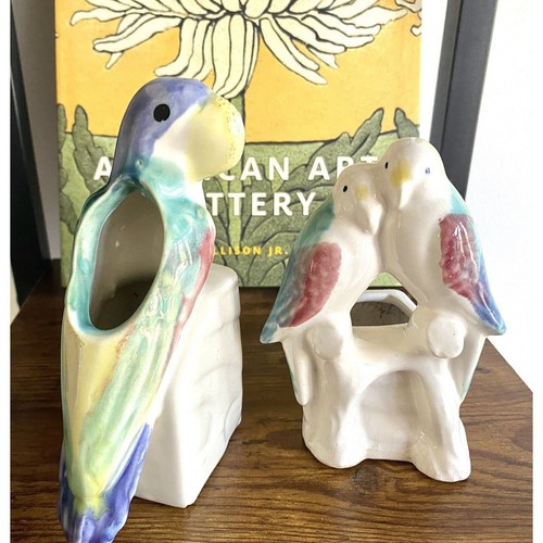 Papagei Vogel Sukkulenten Übertopf 2er Set Keramik Vintage kleine Übertöpfe Midcentury