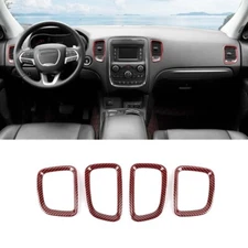 Red Carbon Air Vent Outlet Dashboard Panel Trim Cover for Dodge Durango 2011-20