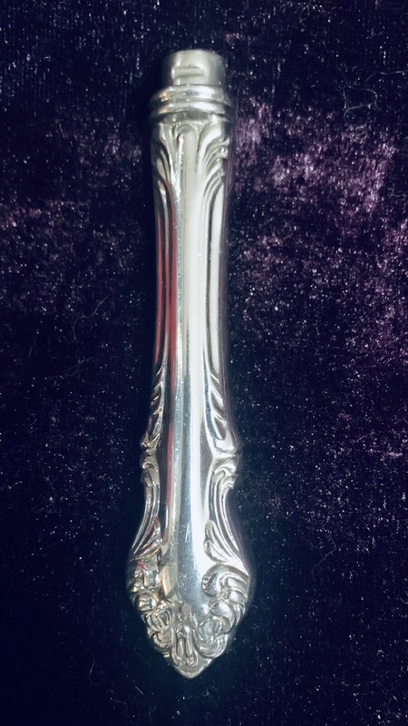 Silverplate Makeup Brush Holder Heavyweight Victorian Style Vintage