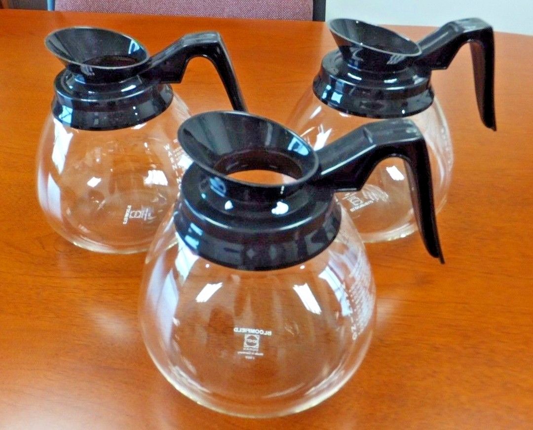 Lot of 3 ~ Coffee Pot/Decanter/Carafe ~ Black 64oz for Commercial BUNN Machines