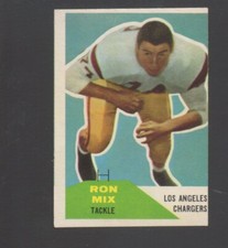 1960 Fleer Football Card #118 Ron Mix-Los Angeles Chargers Ex Card