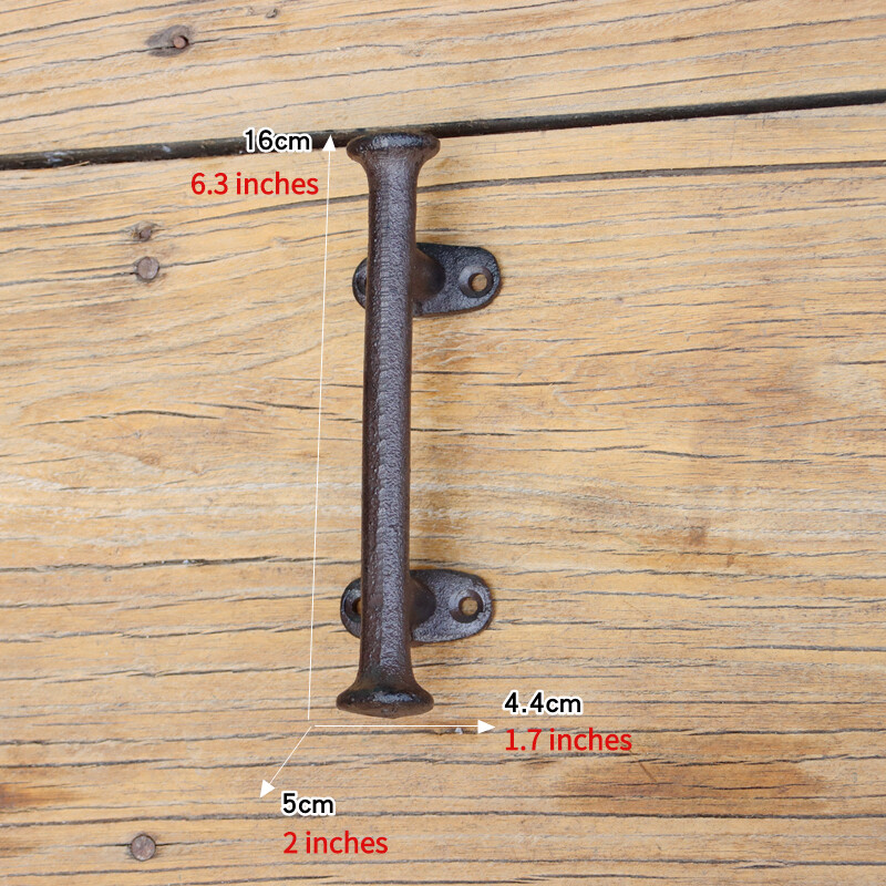 1X Retro Black Cast Iron Door Handle Gate Barn Shed Cupboard Garden Decor DIY