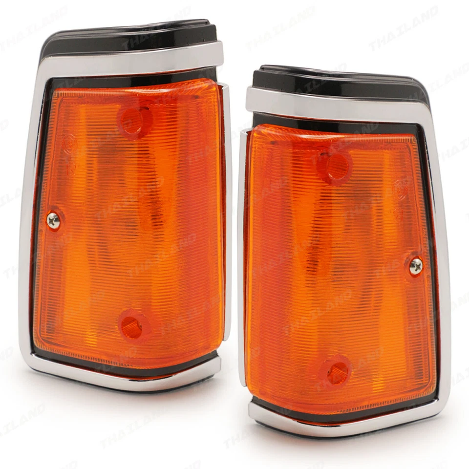 Fits Datsun Nissan 720 1982 '86 Chrome Turn Signal Corner Front Lamp Light Foto 3 de 4