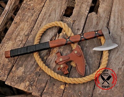 24'' Custom Handmade Forged Ragnar Viking Axe Battle Hatchet Bearded Throwing Axe
