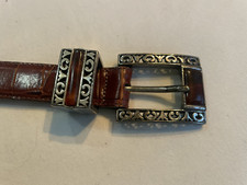 Brighton Embossed Alligator Print Brown Leather Belt 393307 Medium