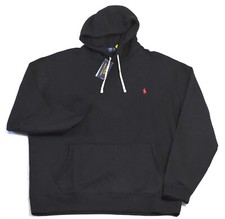 Polo Ralph Lauren Fleece Hoodie Black Pullover Red Pony 2XB 2X Big Tall NWT