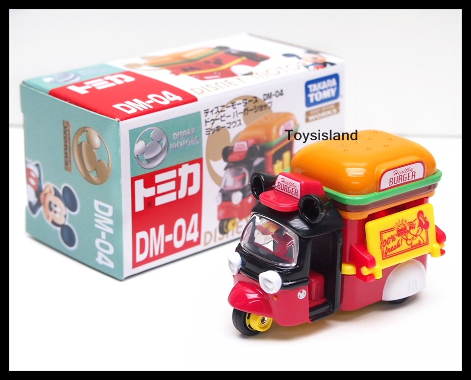TOMICA DISNEY MOTORS DM-04 Doobie Burger Shop Bike Mickey Mouse