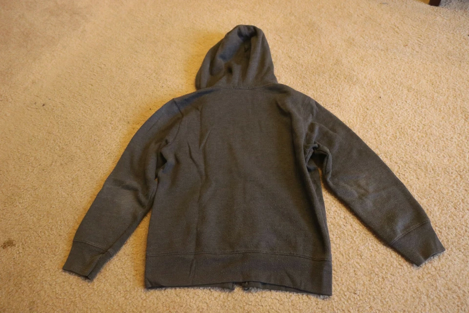 Sudadera con Capucha Gap Kids Logo Grande Niños Gris Cremallera Completa Mezcla de Algodón Bolsillo Frontal Talla XL Foto 2 de 4